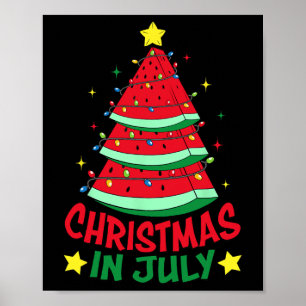 Affiche Noël en juillet Pastèque Arbre de Noël d'été Homme