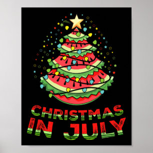 Affiche Noël En Juillet Pastèque Noël Arbre Été