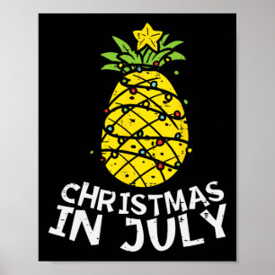 Affiche Noël en juillet Pineapple Arbre de Noël Eté Hommes