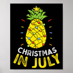 Affiche Noël En Juillet Pineapptree Summer Party Enfants