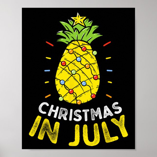 Affiche Noël En Juillet Pineapptree Summer Party Enfants (Devant)