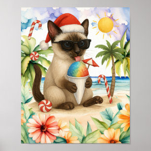 Affiche Noël en juillet pour les Amoureux de les chats sia