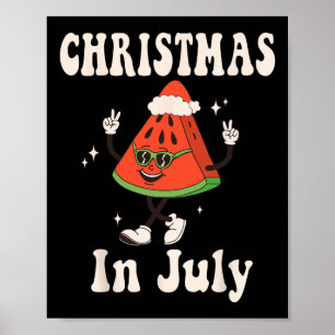 Affiche Noël en juillet Rétro Pastèque Enfants Garçons Tou
