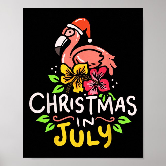 Affiche Noël en juillet Santa Claus Surf  (Devant)