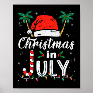 Affiche Noël En Juillet Santa Hat Drôle Noël Hommes Femmes