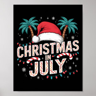 Affiche Noël En Juillet Santa Hat Drôle Noël Hommes Femmes