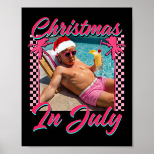 Affiche Noël en juillet Trump drôle de détente Santa Hawaï