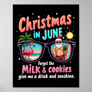 Affiche Noël En Juin Oubliez L'Édition Lait Et Cookies