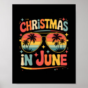 Affiche Noël en juin Rétro Vacances d'été solitaire Xm