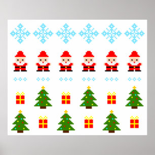 Affiche Noël en pixel art