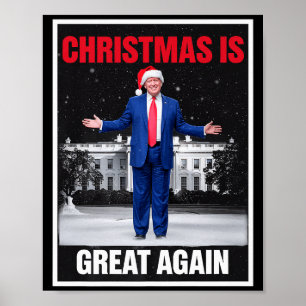 Affiche Noël est à nouveau génial Xmas Pyjama Funny Trump