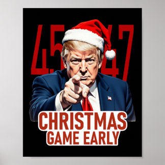 Affiche Noël est arrivé tôt drôle Donald Trump Père Noël C