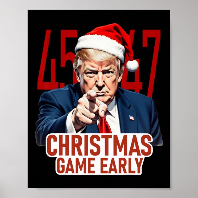 Affiche Noël est arrivé tôt drôle Donald Trump Père Noël C (Devant)