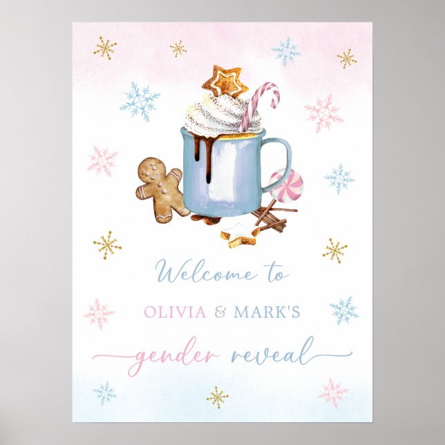 Affiche Noël Flocon de neige Chaud cacao Révélation de gen (Devant)