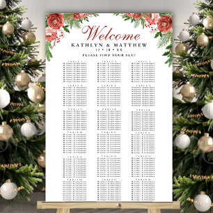Affiche Noël Floral Mariage d'hiver 18 Table Sièges