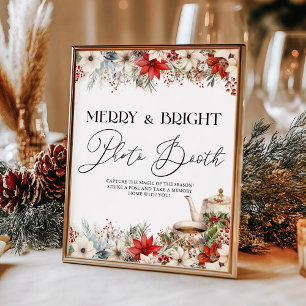 Affiche Noël Floral Tea Party Photo Booth