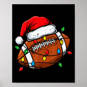 Affiche Noël Football Américain Père Noël Drôle Xmas Homme