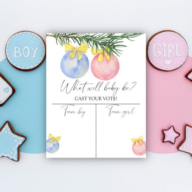 Affiche Noël Genre révéler Carte garçon ou fille (Créateur téléchargé)