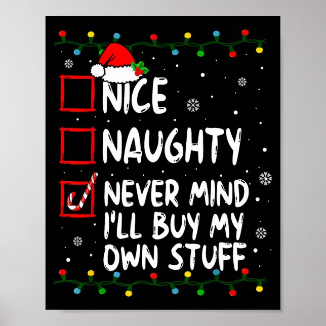 Affiche Noël Gentil Vilain Peu Importe Je Vais Acheter Mes (Devant)