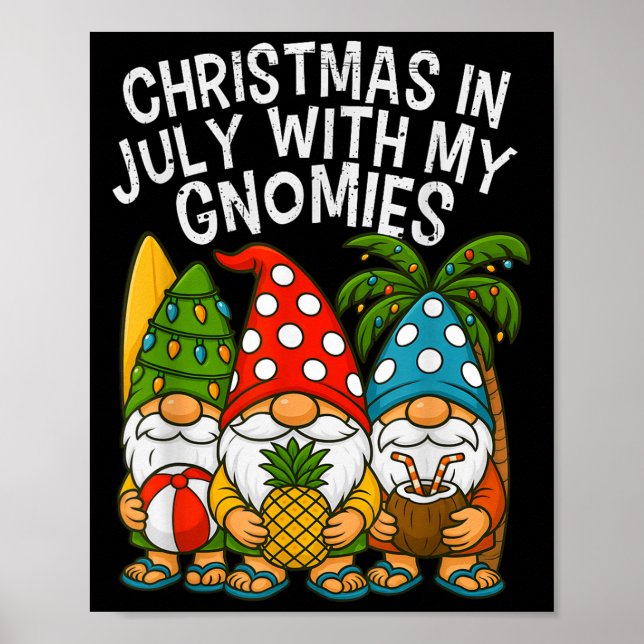 Affiche Noël Gnome En Juillet Avec Mes Gnomies Summer Vac (Devant)