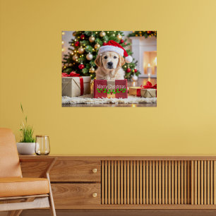 Affiche Noël Golden Retriever