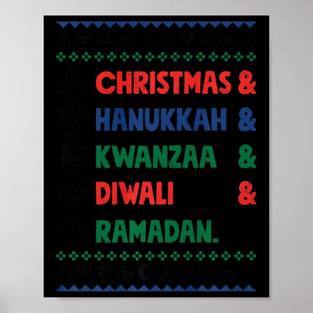Affiche Noël Hanoukka Kwanzaa Diwali Ramadan Funny Ug (Devant)
