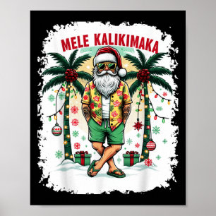 Affiche Noël Hawaïen En Juillet Mele Kalikimaka Hawaii