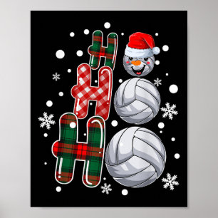 Affiche Noël Ho-ho-ho Père Noël Snowman Volleyball Noël P