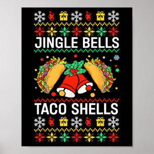 Affiche Noël Jingle Bells Taco Shells Drôle Famille Ug