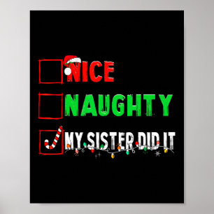 Affiche Noël Jolie Soeur Fille L'A Fait Noël Famille B