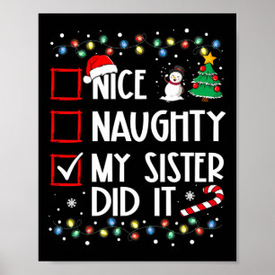 Affiche Noël Jolie Soeur Fille L'A Fait Noël Famille B