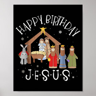 Affiche Noël Joyeux Anniversaire Jésus Noël Nativité C