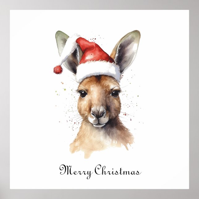 Affiche Noël Kangaroo, personnalisable (Devant)
