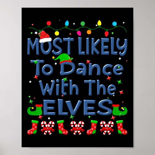 Affiche Noël Le Plus Susceptible De Danse Avec Les Elfes F (Devant)