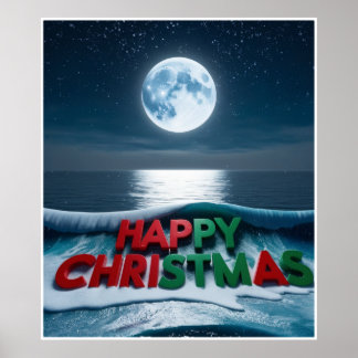 Affiche Noël Lune