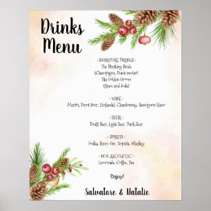 Affiche Noël Mariage Boissons Menu Mariage Connexion