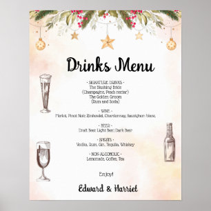 Affiche Noël Mariage Boissons Menu Mariage Connexion