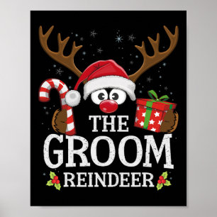 Affiche Noël Mariage Renne de la Famille du Marié