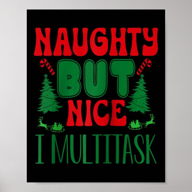 Affiche Noël Mauvais Mais Nice Je Multitâche Hiver Holi (Devant)