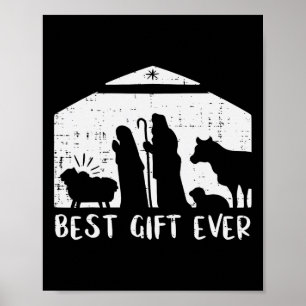 Affiche Noël Meilleur Cadeau Nativité Noël Noël Hommes chr