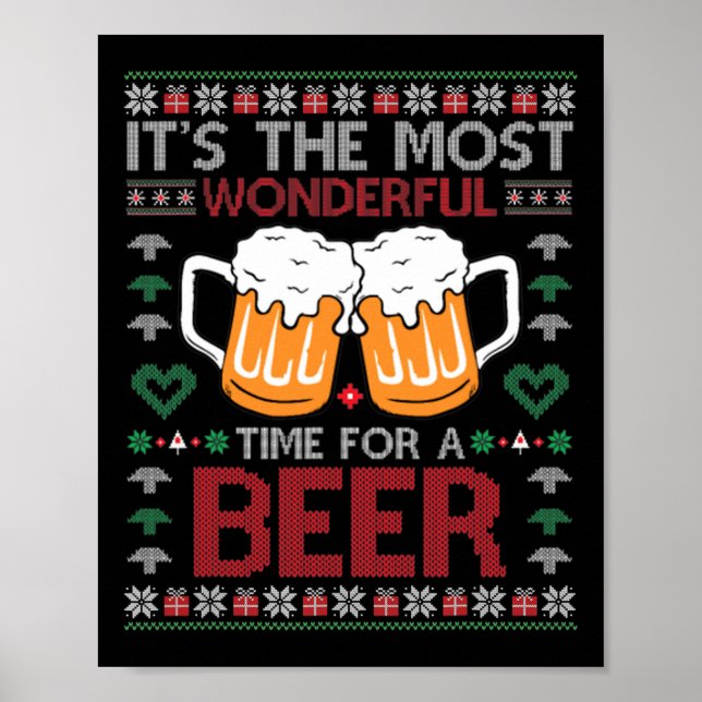 Affiche Noël Merveilleux pour une bière mauvais Noël s (Devant)