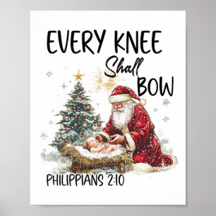 Affiche Noël Nativité Chrétien Hommes Chaque Genou Devra
