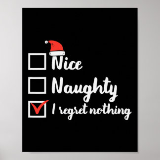 Affiche Noël Nice Naughty Regret Rien Noël Femmes M