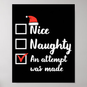 Affiche Noël Nice Naughty Tentative A Été Fabriqué Noël Ho