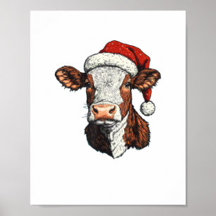Affiche Noël Noël à la vache Noël