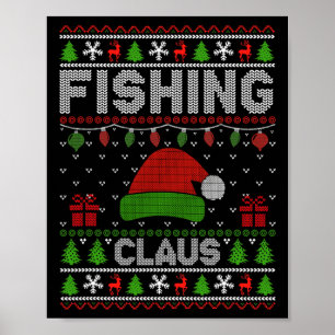 Affiche Noël Noël Claus de pêche légère Noël laid Noël