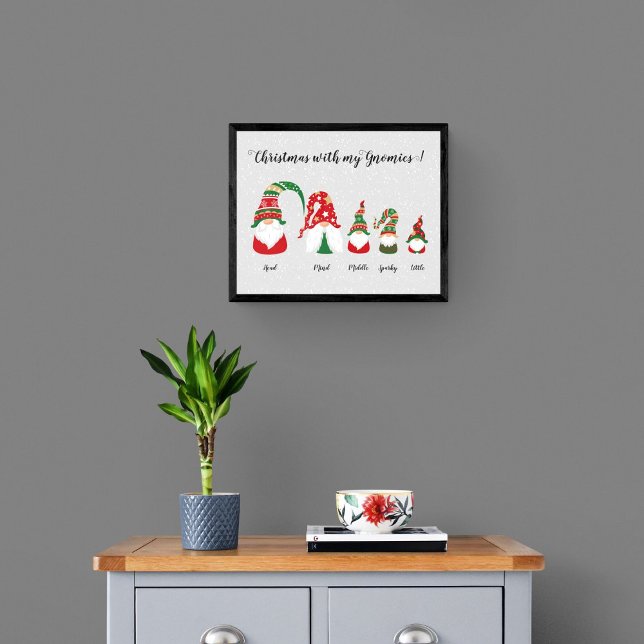 Affiche Noël Nordic Gnome Gonk Famille (Cute Nordic gnome family for Christmas holiday! )