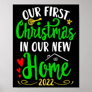 Affiche Noël Nouvelle Maison Xmas Propriétaire Notre Premi