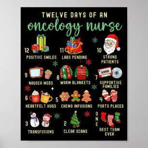 Affiche Noël Oncologie Infirmière diplômée 12 Jours d'une