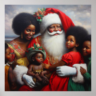 Affiche Noël Père Noël avec enfants 7